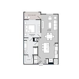 1 bed, 1 bath, 807 sqft, $1,495