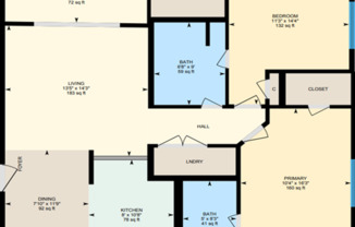 2 beds, 2 baths, 1,070 sqft, $1,225, Unit 3D