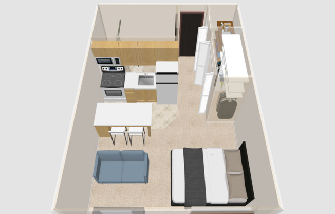 Studio, 1 bath, 300 sqft, $1,060, Unit 102-204