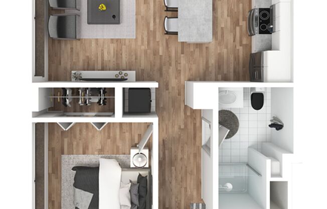 1 bed, 1 bath, 636 sqft, $1,510