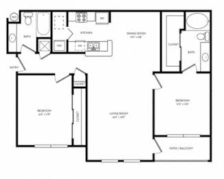 2 beds, 2 baths, 1,207 sqft, $1,569