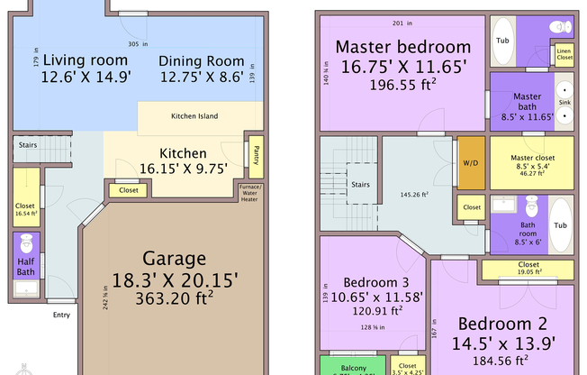 3 beds, 2.5 baths, 1,528 sqft, $1,425, Unit 1504 Broadway