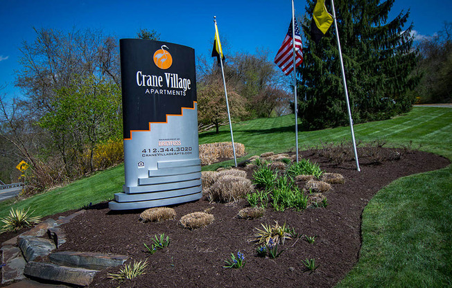 Crane Village Apartments Entry Signage