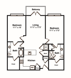 2 beds, 2 baths, 1,250 sqft, $2,214