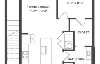 1 bed, 1 bath, 847 sqft, $2,000