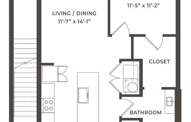 1 bed, 1 bath, 847 sqft, $2,000