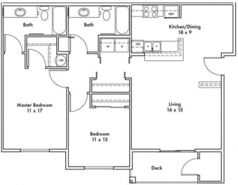 2 beds, 2 baths, 1,057 sqft, $1,899