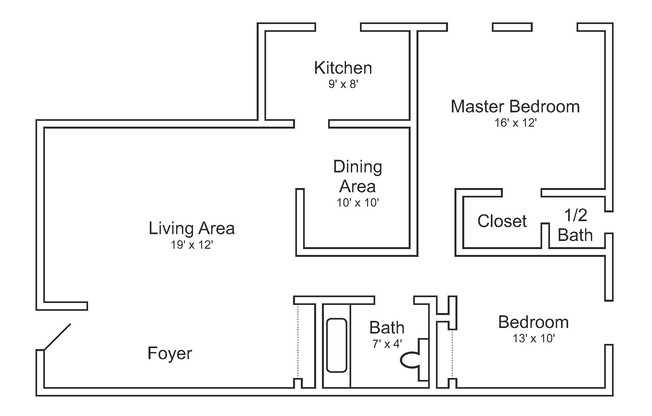 2 beds, 1.5 baths, 1,050 sqft, $1,572