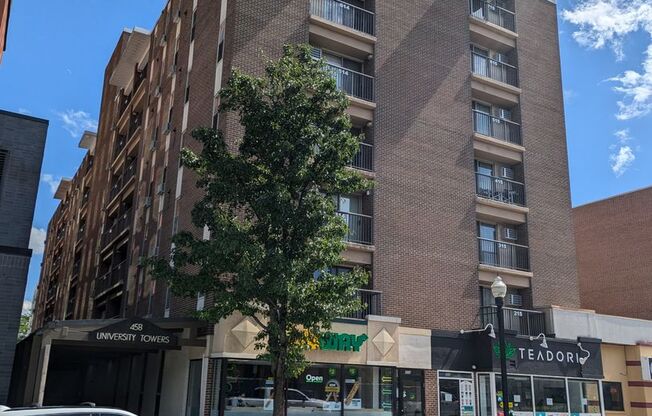 High Rise Living Directly Across the Street from Campus!