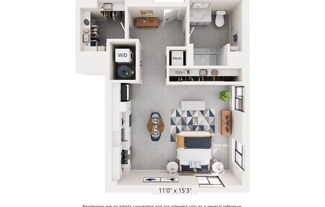 Studio, 1 bath, 520 sqft, $1,378, Unit Apt. 302