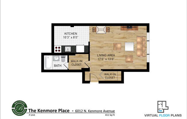Studio, 1 bath, 359 sqft, $1,400, Unit 4F
