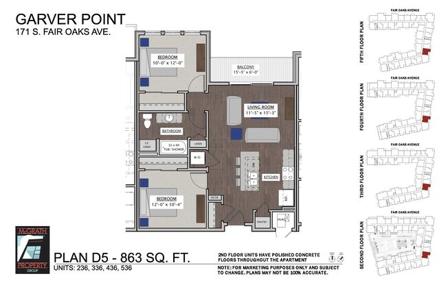 2 beds, 1 bath, 863 sqft, $2,075, Unit 236