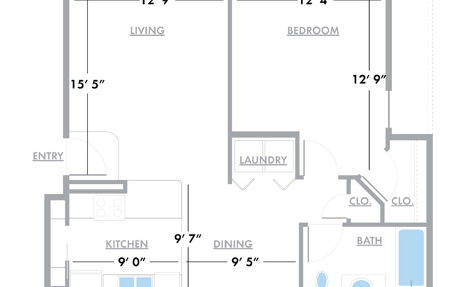 1 bed, 1 bath, 758 sqft, $1,765, Unit D-301