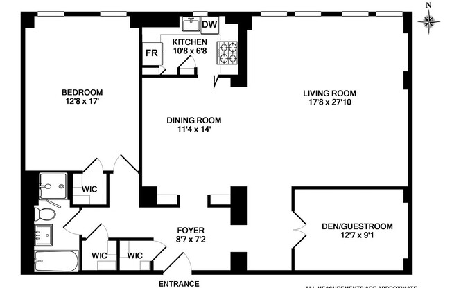 1 bed, 1 bath, 1,165 sqft, $7,500, Unit 4G