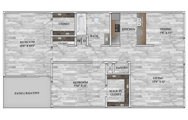 2 beds, 1 bath, 840 sqft, $948, Unit 150