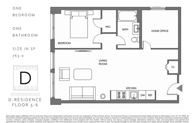 1 bed, 1 bath, $3,546, Unit 6D
