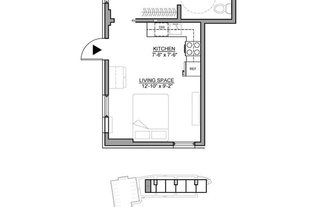 Studio, 1 bath, $2,095