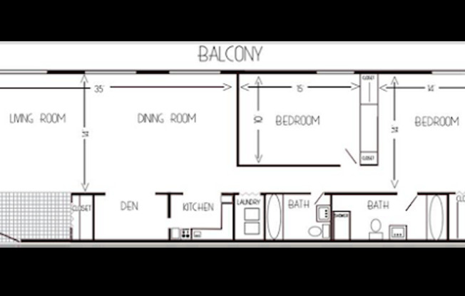 2 beds, 2 baths, 1,250 sqft, $2,110, Unit 7-PH3