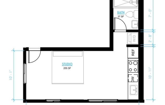 Studio, 1 bath, 230 sqft, $1,795, Unit 112