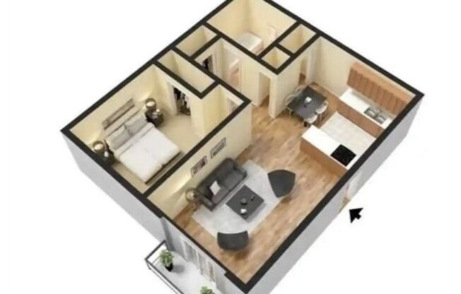 1 bed, 1 bath, 650 sqft, $1,075, Unit G4