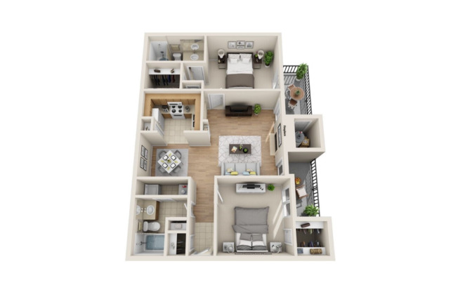 2 beds, 1 bath, 1,035 sqft, $1,824, Unit 1222