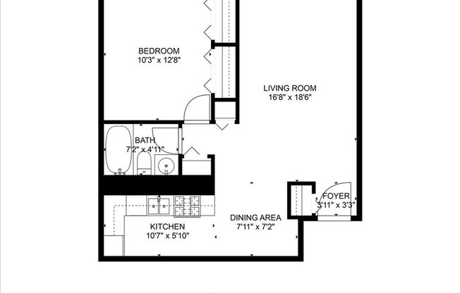 1 bed, 1 bath, $1,895, Unit 102