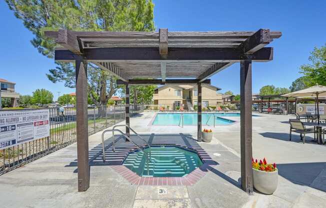 the swimming pool at our apartments