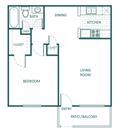 1 bed, 1 bath, 592 sqft, $783