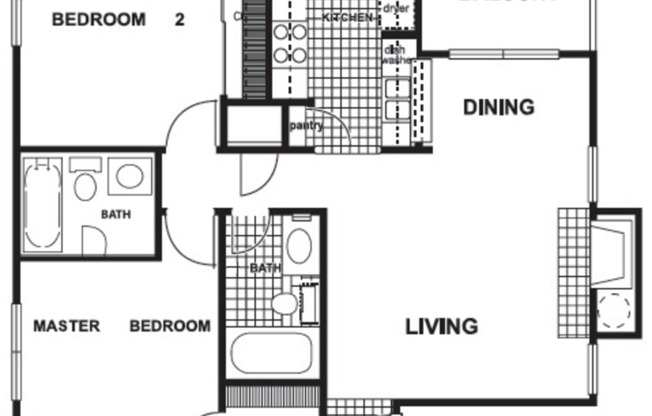 2 beds, 2 baths, 860 sqft, $1,399