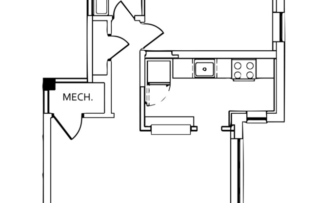 1 bed, 1 bath, 613 sqft, $1,530