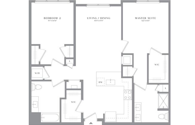 2 beds, 2 baths, 1,149 sqft, $3,100, Unit 3308