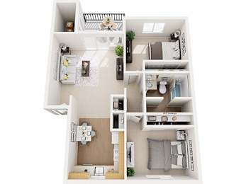 2 beds, 1 bath, 845 sqft, $1,420