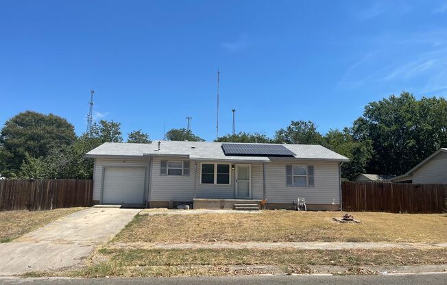 Three-Bedroom, One-bath Home with Solar Panels