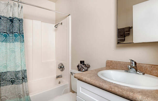 brewster furnished bathroom at Avenue Two Apartments, California