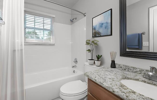 a bathroom with a tub and a sink and a toilet