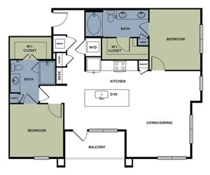 2 beds, 2 baths, 1,195 sqft, $1,690