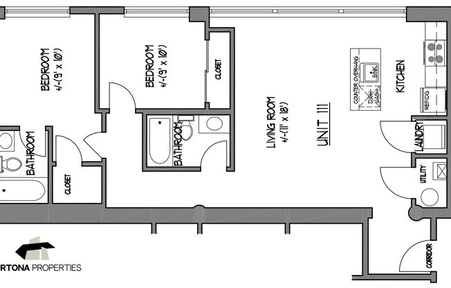 2 beds, 2 baths, 850 sqft, $1,695, Unit Apt. 111