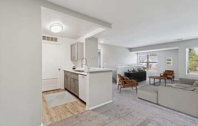 Spacious Living Area with Carpet