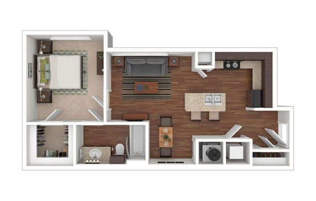 1 bed, 1 bath, 664 sqft, $1,040