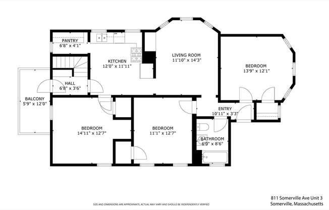 3 beds, 1 bath, 1,201 sqft, $3,800, Unit 3