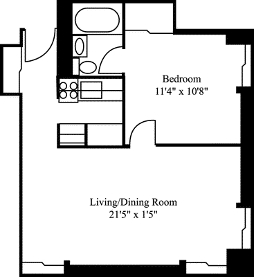 1 bed, 1 bath, 577 sqft, $2,855, Unit 4G