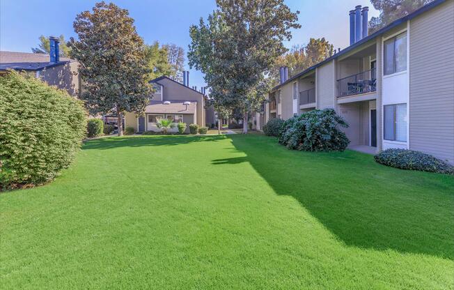 a large lawn in front of a house