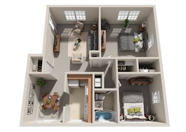 2 beds, 1 bath, 862 sqft, $1,530