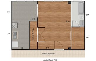 Studio, 1 bath, 400 sqft, $875, Unit 710