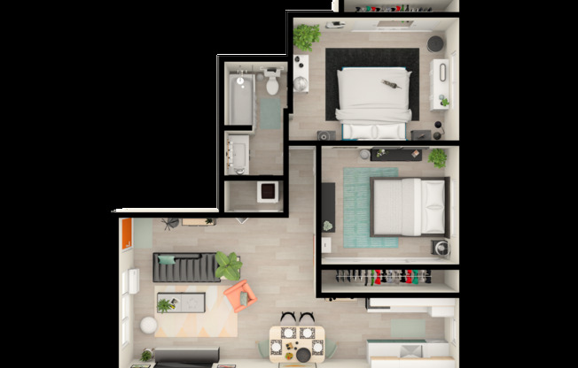2 beds, 1 bath, 770 sqft, $1,725, Unit 505