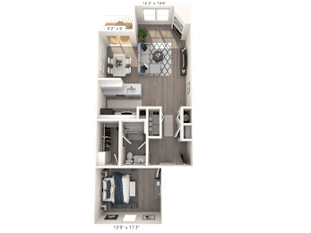 1 bed, 1 bath, 778 sqft, $1,567