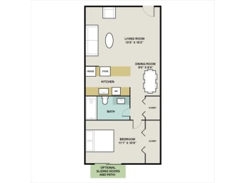 1 bed, 1 bath, 530 sqft, $1,204