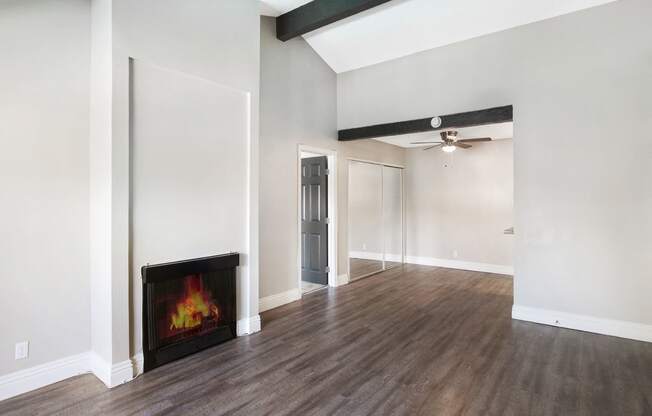 Electric Fireplace In Room at Pacific Trails Luxury Apartment Homes, Covina, 91722