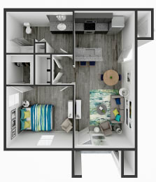 1 bed, 1 bath, 722 sqft, $1,288