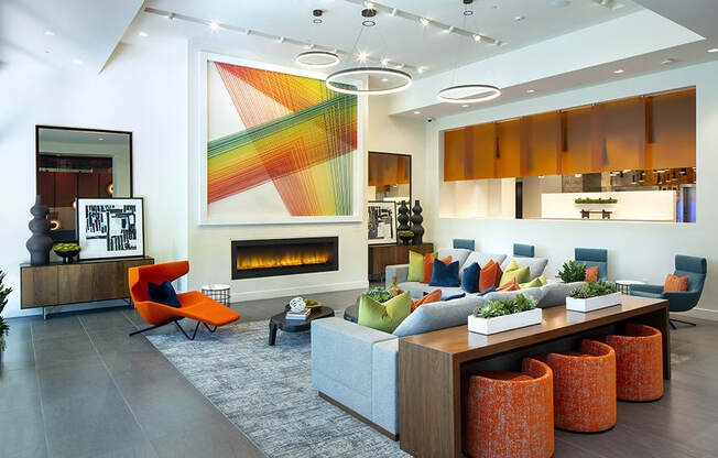 Resident Lounge at the Q Variel - Woodland Hills Luxury Apartment